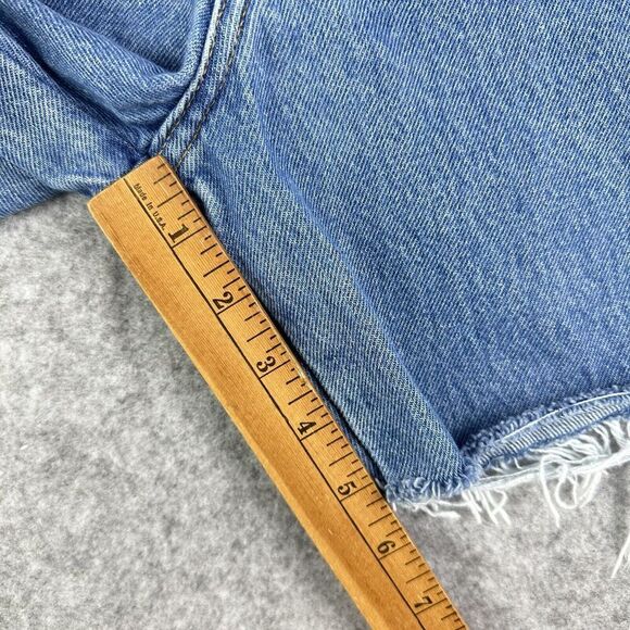 Vintage Express Cut Off Mom Jean Shorts Women 11/12 Blue Medium Wash Made In USA - Picture 7 of 12